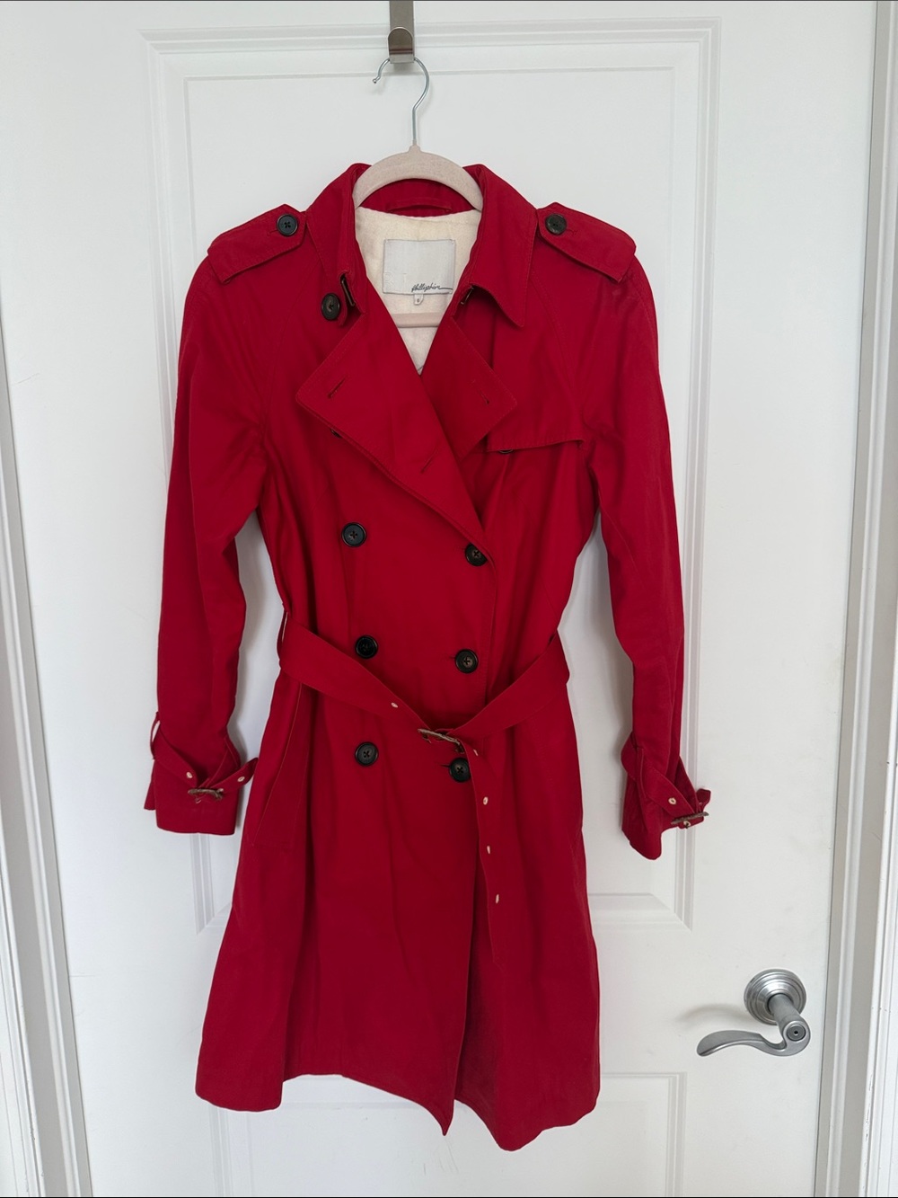 3.1 Phillip Lim Vibrant Red Double-Breasted Trench with Belt